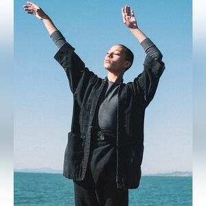 Aliya Wanek Aruna Jacket in Black Stonewash